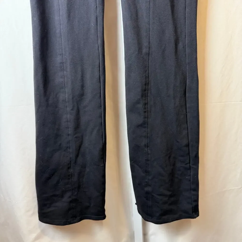 Alo‎ Yoga Black High Rise Bootcut Flare Pants Back Split Hem Size M Athleisure